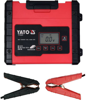 Prostownik do akumulatorów YATO sieciowy z LCD wyświetlaczem 12V 2/8/15A (YT-83003)