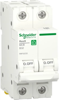 Автоматичний вимикач 2-полюсний Schneider Electric RESI9 2P 32A B 6 kA R9F02232