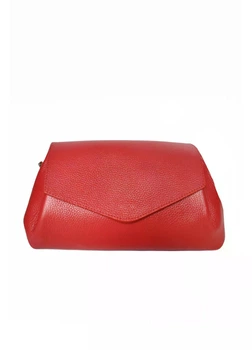 Сумка багет каркасна широкий ремінь шкіряна середня красна ARTiS Bags 1757 9322