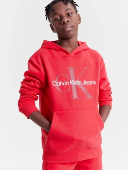 Підліткове тепле худі для хлопчика Calvin Klein 55803645 140 см Червоне (1159841951)