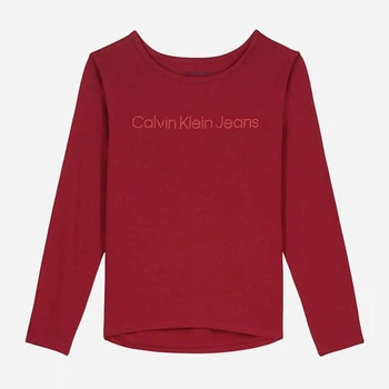 Детский лонгслив для девочки Calvin Klein 157177410 128 см Бордовый (1159842013)