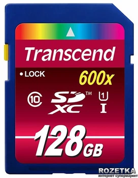 Карта памяти Transcend SDXC 128GB Class 10 UHS-I (TS128GSDXC10U1)