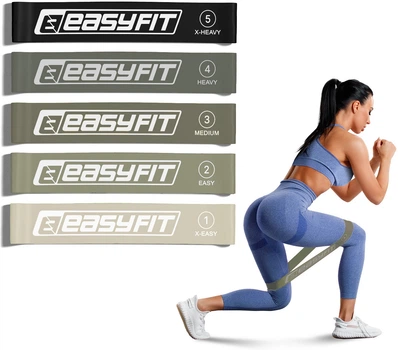 Гумки для фітнесу EasyFit EF-1813-GY MonoBand набір 5 шт (56003619)