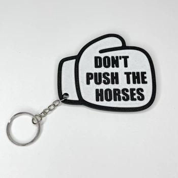 Брелок Finding Кольцо с цепочкой кулон перчатка боксерская dont push the horses Черно-белый 8 см x 6.7 см