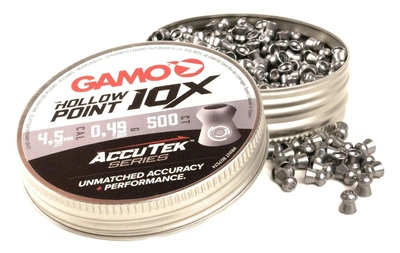Кулі Gamo Hollow Point AccuTek 10X (0.49г, 4.5мм, 500шт)