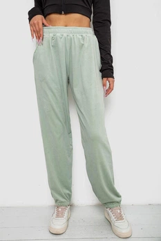 Спортивні штани жіночі велюрові, колір м'ятний, 238R58646 5112533