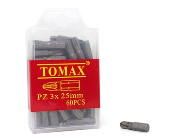 Бита РZ3 х 25 мм магнитная TOMAX 60 шт
