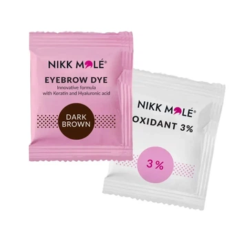 Краска для бровей и ресниц Nikk Mole Dark-Brown в саше, 5 мл
