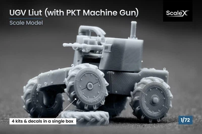 Збірна модель 1/72 Наземний дрон "Лють" з кулеметом ПКТ ScaleX VG 72001