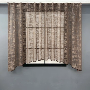 Кухонна арка VR-Textil № 1665т жакард "Мармур Al-1" коричневий 280х170 см (51-230)