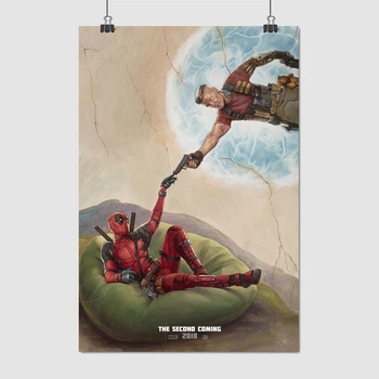 Постер Дедпул та Кейбл, Створення Адама, Deadpool, Cable, A3 42×28 см (id1697)