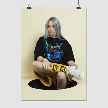 Постер Билли Айлиш сидит на краю люка, Billie Eilish, A3 42×30 см (id3870)