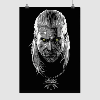 Постер Відьмак Геральт із амулетом, Witcher, A3 42×30 см (id2107)
