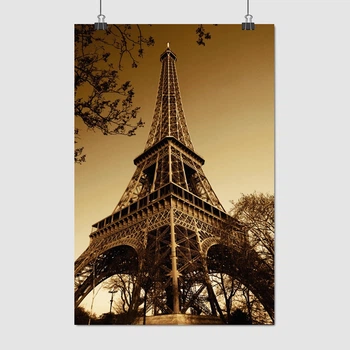Постер Эйфелева Башня на закате, Париж, Paris, France, A3 42×28 см (id3710)