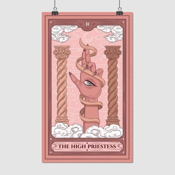 Постер Верховная Жрица, карта Таро, 02 - The High Priestess, A3 42×25 см (id6136)