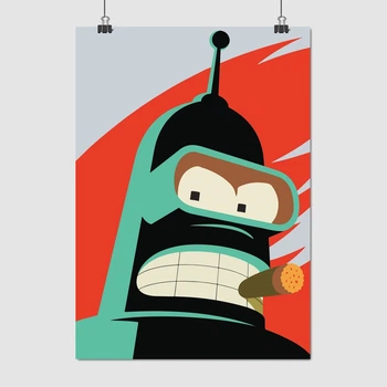 Постер Футурама, робот Бендер, Futurama, Bender, A3 42×30 см (id1809)