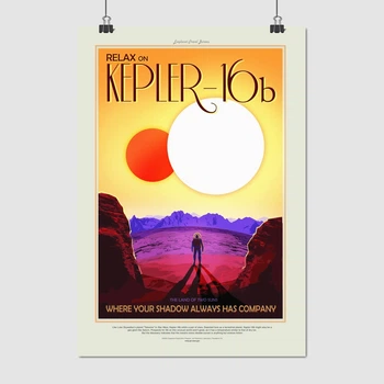 Постер Екзопланета Кеплер 16b, Kepler16b, A3 42×30 см (id0903)