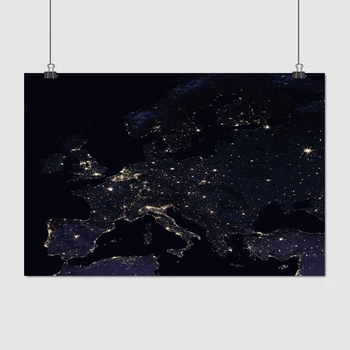 Постер Земля из космоса, ночная сторона, Earth, A3 28×42 см (id0433)
