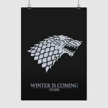 Постер Игра Престолов, Зима близко, лого Старков, GoT, Winter is coming, A3 42×30 см (id0722)