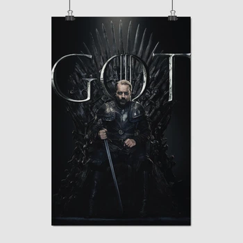 Постер Джорах Мормонт на Железном Троне, GoT, Game of Thrones, A3 42×28 см (id3316)