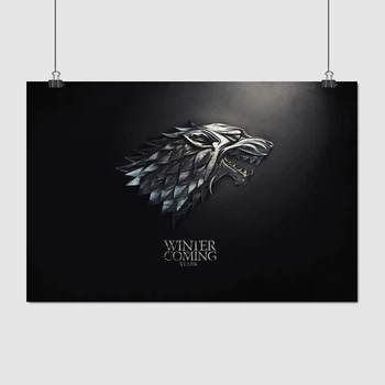 Постер Игра Престолов, Лого Старков, Лютоволк, GoT, Game of Thrones, A3 28×42 см (id0115)