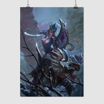 Постер Дота 2, Луна, Лунная наездница, Moon Rider, Luna, Dota 2, плакат для геймера, A3 42×30 см (id2417)