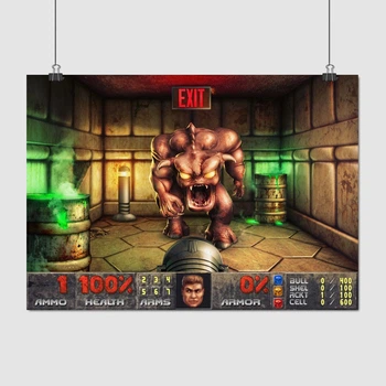 Постер Дум, Демон Пинки, Doom 1, A3 30×42 см (id0317)
