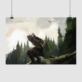 Постер Скайрім, малюнок фарбами, репродукція, Skyrim, The Elder Scrolls V, TES, A3 28×42 см (id0944)