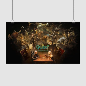 Постер Відьмак Геральт і Цирі грають у Гвент, Witcher, Gwent, A3 24×42 см (id2109)