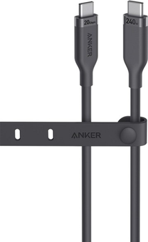 Kabel Anker USB-C - USB-C 240W 20 Gbps 4K Video Transfer Bio-Nylon 0.9 m Black (A80N1H11)