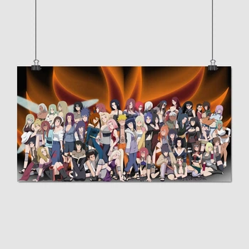 Постер Наруто и девушки, Naruto, A3 23×42 см (id5029)