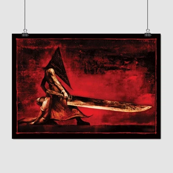 Постер Сайлент Хілл, Пірамідоголовий, Silent Hill, Pyramid Head, A3 30×42 см (id1390)