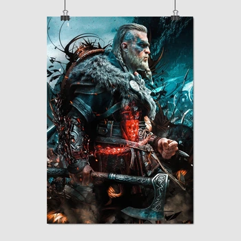 Постер Кредо ассасина, Вальгалла, Assassin's Creed, Valhalla, декор комнаты геймера, A2 60×43 см (id4392)