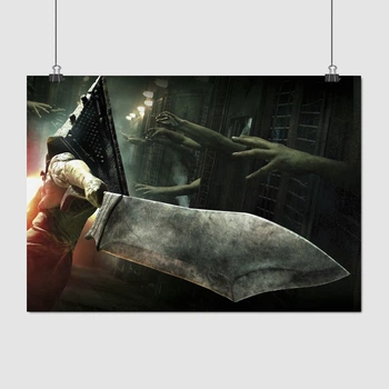 Постер Сайлент Хілл, Пірамідоголовий, Silent Hill, Pyramid Head, A3 30×42 см (id1391)