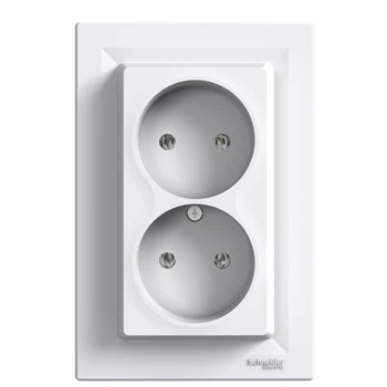 Розетка Schneider Electric Asfora без заземления двойная белая EPH9700121