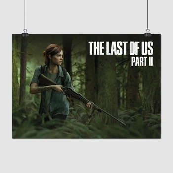 Постер Последние из нас 2, Last Of Us 2, Элли с ружьём, декор комнаты геймера, A3 30×42 см (id4311)