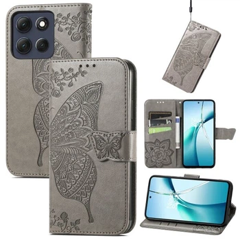 Чохол-книжка з малюнком UniCase Butterfly Pattern для Motorola Moto G86 - Grey