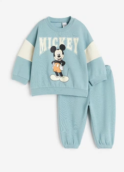 Костюм детский H&M 80 см голубой на флисе с Мики