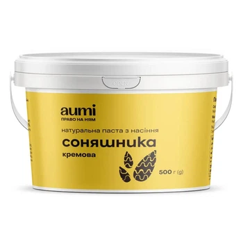 Паста AUMI из семян подсолнуха кремовая, 500г, ведро