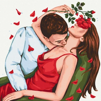 Картина по номерам Поцелуй розы © Alla Berezovska 40x40 SBS036