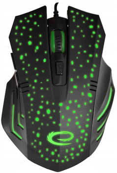 Mysz Esperanza MX212 Galaxy USB Black/Green (5901299945445)