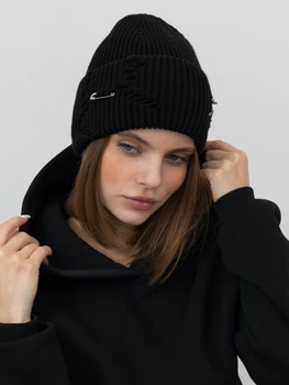 Шапка Malisa Бруно Metal 15-1613MET-PM-218 One Size Чорна