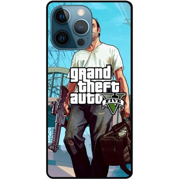 Силиконовый чехол бампер Candy для Iphone 14 Pro с рисунком ГТА GTA