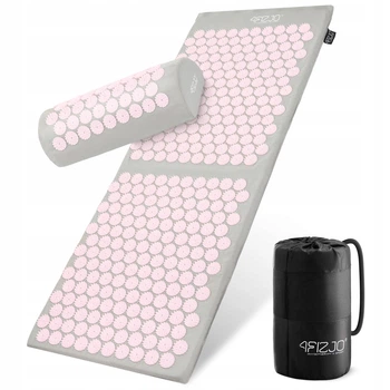 Коврик акупунктурный с валиком 4FIZJO Classic Mat XL Аппликатор Кузнецова Grey/Pink (P-5907739313294)