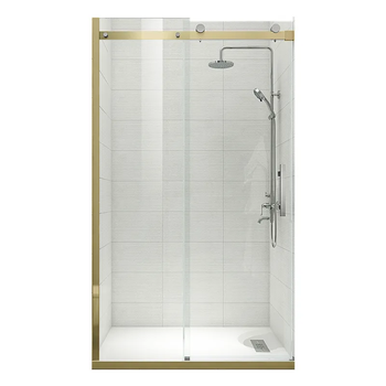 Двері в нішу Koer SR SD01-120×200-TR-12 прозоре скло Easy Clean 8мм, матове золото (KR5377)