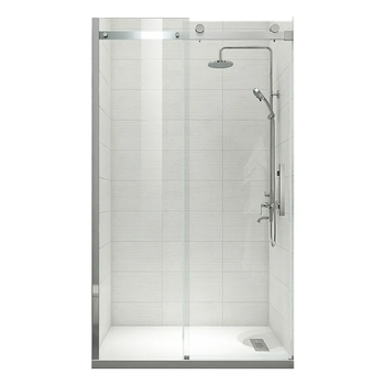 Двері в нішу Koer SR SD01-120×200-TR-02 прозоре скло Easy Clean 8мм, нікель (KR5379)