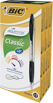 Набір ручок BIC Atlantis Classic Medium 1.0 мм 12 шт Black (0070330136717)