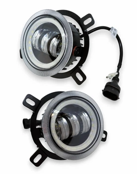 Штатные светодиодные противотуманные фары Led ПТФ ГАБАРИТ 90мм RENAULT Magnum Металл 72W Белый свет (05364)