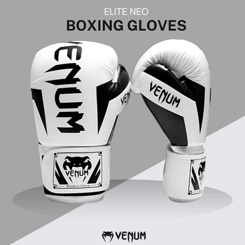 Боксерские перчатки Venum Elite Neo 10 oz (белый) — PU кожа, для бокса, тренировок и спаррингов