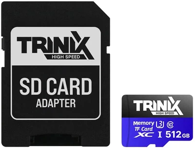 Карта памяти TriniX microSDXC 512GB UHS-I U3 V30 + SD-адаптер (90-00038)